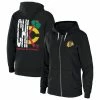 Hot Sale ⭐ Unbranded 👩 Women's WEAR By Erin Andrews Black Chicago Blackhawks Sponge Fleece Full-Zip Hoodie ⭐