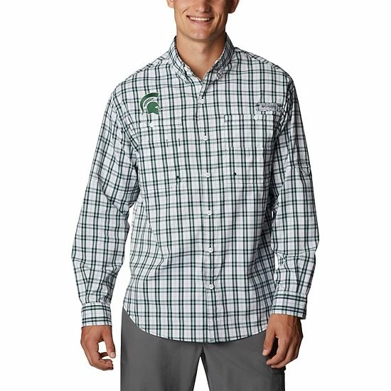 Discount ๐ Unbranded Men's Columbia Green Michigan State Spartans Super Tamiami Omni-Wick Long Sleeve Button-Down ๐ Shirt ๐