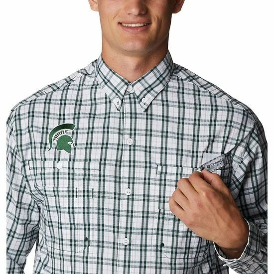 Discount ๐ Unbranded Men's Columbia Green Michigan State Spartans Super Tamiami Omni-Wick Long Sleeve Button-Down ๐ Shirt ๐ - Image 4