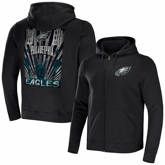 Wholesale 🤩 Unbranded Men's NFL X Darius Rucker Collection By Fanatics Black Philadelphia Eagles Rocker Full-Zip Hoodie ⌛ - Image 2