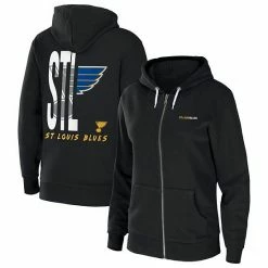 Promo 🧨 Unbranded 👩 Women's WEAR By Erin Andrews Black St. Louis Blues Sponge Fleece Full-Zip Hoodie ✨