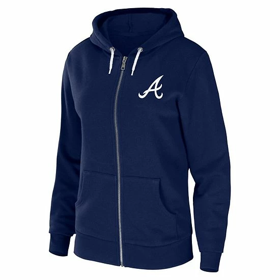 Promo 🎉 Unbranded 👩 Women's WEAR By Erin Andrews Navy Atlanta Braves Sponge Fleece Full-Zip Hoodie 🌟 - Image 3
