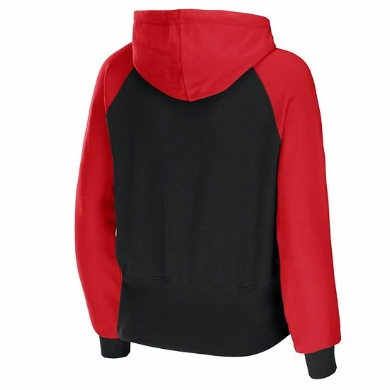 Cheapest ⌛ Unbranded 👩 Women's WEAR By Erin Andrews Black Wisconsin Badgers Raglan Full-Zip Hoodie ⭐ - Image 4