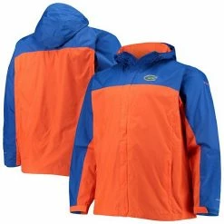 New 🔥 Unbranded Men's Columbia Royal/Orange Florida Gators Big & Tall Glennaker Storm Omni-Tech Full-Zip Hoodie Jacket ⌛