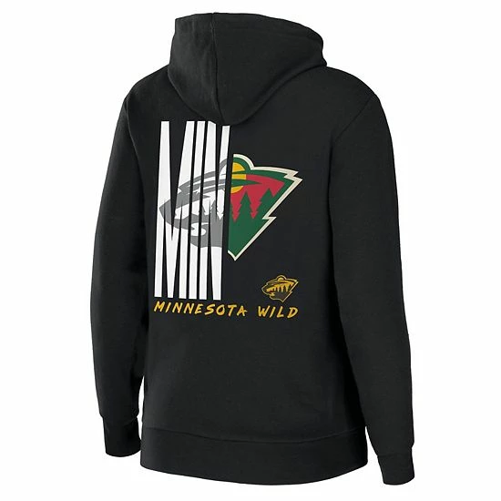 New ๐ Unbranded ๐ฉ Women's WEAR By Erin Andrews Black Minnesota Wild Sponge Fleece Full-Zip Hoodie ๐ - Image 4