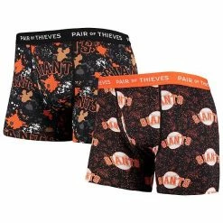 Buy ⌛ Unbranded Men's Pair Of Thieves Black San Francisco Giants Super Fit 2-Pack Boxer Briefs Set 🛒