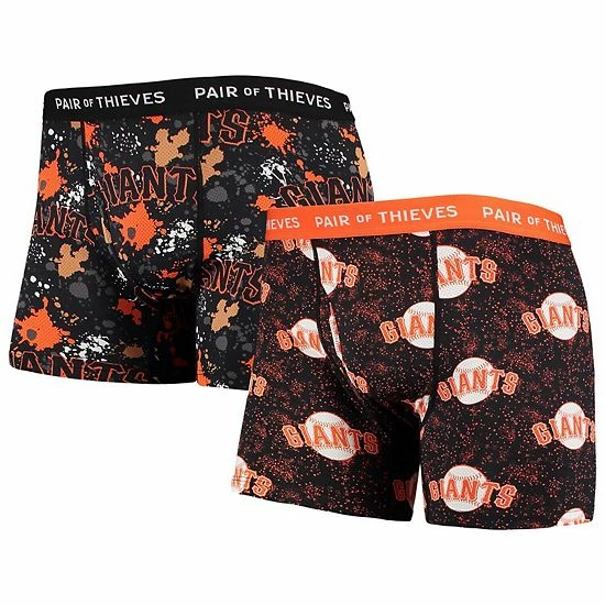 Buy โ Unbranded Men's Pair Of Thieves Black San Francisco Giants Super Fit 2-Pack Boxer Briefs Set ๐