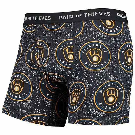 Best Sale ⭐ Unbranded Men's Pair Of Thieves White/Navy Milwaukee Brewers Super Fit 2-Pack Boxer Briefs Set ✔️ - Image 5