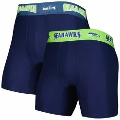 Deals 👏 Unbranded Men's Concepts Sport College Navy/Neon Green Seattle Seahawks 2-Pack Boxer Briefs Set 🔥