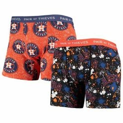 Best reviews of 🥰 Unbranded Men's Pair Of Thieves Black/Orange Houston Astros Super Fit 2-Pack Boxer Briefs Set 🤩