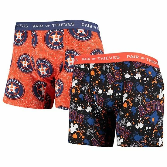 Best reviews of 🥰 Unbranded Men's Pair Of Thieves Black/Orange Houston Astros Super Fit 2-Pack Boxer Briefs Set 🤩 - Image 2