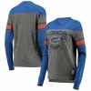 Promo 🧨 Unbranded 👩 Women's Pressbox Royal/Heathered Gray Florida Gators Lizzy Flocking Striped Long Sleeve T-Shirt 🎁