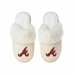 Outlet ⭐ Unbranded 👩 Women's FOCO Atlanta Braves Open Back Slippers 🛒