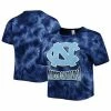 New 🎁 Unbranded 👩 Women's ZooZatz Navy North Carolina Tar 👠 Heels Cloud-Dye Cropped T-Shirt 👍