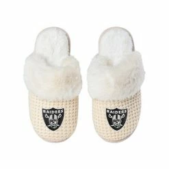 Best Pirce ❤️ Unbranded 👩 Women's FOCO Las Vegas Raiders Open Back Slippers 🎁
