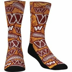 Cheap ❤️ Unbranded Men's Rock Em 🧦 Socks Burgundy Washington Commanders Logo Sketch Crew 🧦 Socks 😉