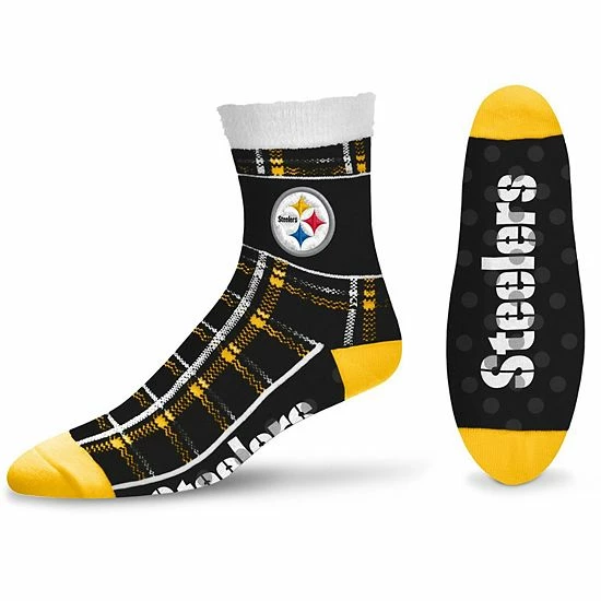 Best Pirce ❤️ Unbranded 👩 Women's For Bare Feet Pittsburgh Steelers Tartan Plaid Ankle 🧦 Socks ⭐