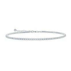 Best reviews of 😉 Unbranded Sterling Silver 2 Mm Cubic Zirconia Tennis Anklet ❤️