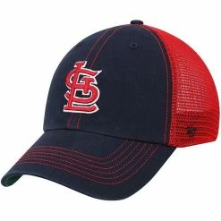 Coupon 👏 Unbranded Men's '47 Navy/Red St. Louis Cardinals Trawler Clean Up Trucker Hat 😀