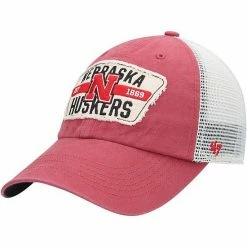 Brand new 😀 Unbranded Men's '47 Scarlet Nebraska Huskers Crawford Clean Up Trucker Snapback Hat 😍