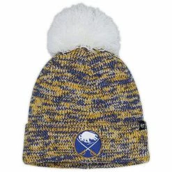 Best Sale 🔥 Unbranded 👩 Women's '47 Royal Buffalo Sabres Triple Cross Cuffed Knit Hat With Pom ❤️