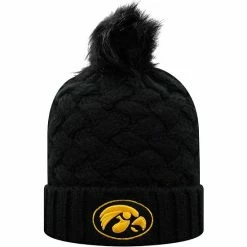 Top 10 ✔️ Unbranded 👩 Women's Top Of The World Black Iowa Hawkeyes Frankie Cuffed Knit Hat With Pom ⌛