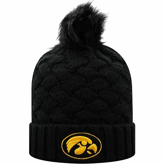 Top 10 ✔️ Unbranded 👩 Women's Top Of The World Black Iowa Hawkeyes Frankie Cuffed Knit Hat With Pom ⌛ - Image 2