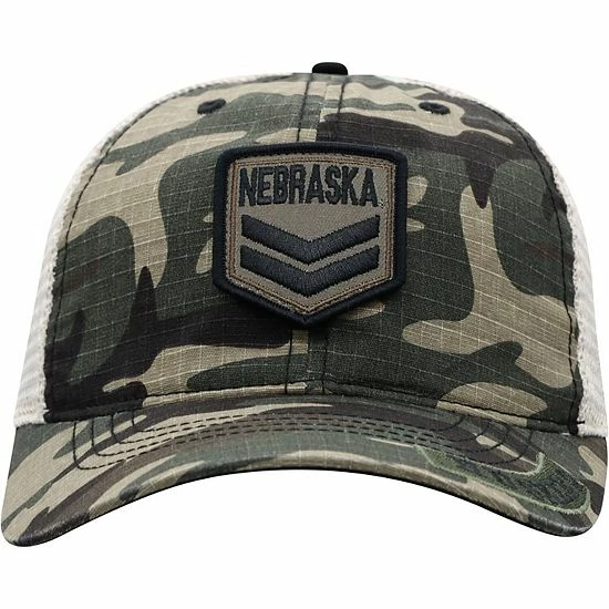Discount 🎁 Unbranded Men's Top Of The World Camo/Cream Nebraska Huskers OHT Military Appreciation Shield Trucker Adjustable Hat ✔️ - Image 3