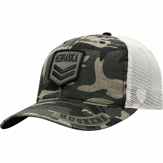 Discount 🎁 Unbranded Men's Top Of The World Camo/Cream Nebraska Huskers OHT Military Appreciation Shield Trucker Adjustable Hat ✔️ - Image 4