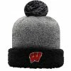 Discount 🤩 Unbranded 👩 Women's Top Of The World Black Wisconsin Badgers Snug Cuffed Knit Hat With Pom ✨