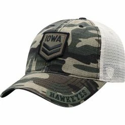 Deals ⌛ Unbranded Men's Top Of The World Camo/Cream Iowa Hawkeyes OHT Military Appreciation Shield Trucker Adjustable Hat ⌛