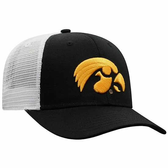 Flash Sale 🔥 Unbranded Men's Top Of The World Black/White Iowa Hawkeyes Trucker Snapback Hat 😀 - Image 4