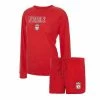 New ✨ Unbranded 👩 Women's Concepts Sport Heathered Red Liverpool Meter Raglan Long Sleeve T-Shirt & Shorts Sleep Set ❤️