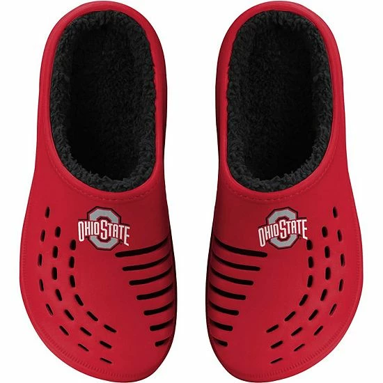 Deals ✨ Unbranded Men's FOCO Ohio State Buckeyes Big Logo Sherpa-Lined Clog Slippers 🔥