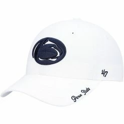 Budget 🧨 Unbranded 👩 Women's '47 White Penn State Nittany Lions Miata Clean Up Logo Adjustable Hat 🤩