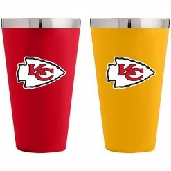 Cheapest 🛒 Unbranded Kansas City Chiefs Team Color 2-Pack Stainless Steel Pint Glass 😉