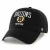 New 😍 Unbranded Men's '47 Black Boston Bruins Team Logo Clean Up Adjustable Hat 😍