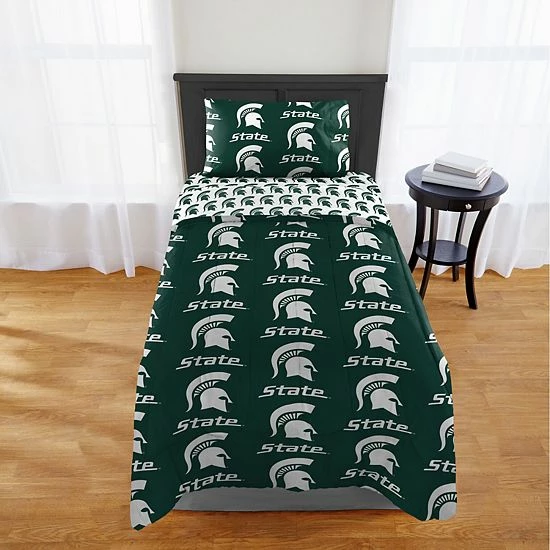 Wholesale 🌟 Unbranded Michigan State Spartans Twin Comforter Set 😍