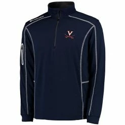 Outlet ❤️ Unbranded Men's Columbia Golf Navy Virginia Cavaliers Shotgun Omni-Wick Quarter-Zip Pullover Jacket ✨