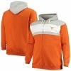 Hot Sale 🧨 Unbranded Men's Profile Texas Orange/Heathered Gray Texas Longhorns Big & Tall Color Block Full-Zip Hoodie ✔️