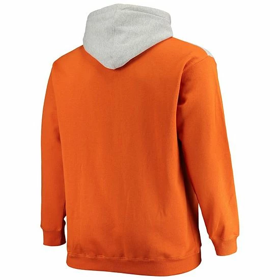 Hot Sale 🧨 Unbranded Men's Profile Texas Orange/Heathered Gray Texas Longhorns Big & Tall Color Block Full-Zip Hoodie ✔️ - Image 3