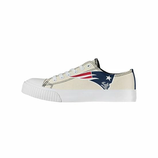 Flash Sale 🤩 Unbranded 👩 Women's FOCO Cream New England Patriots Low Top Canvas 👟 Shoes 🛒 - Image 2
