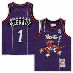 Promo ⌛ Unbranded Preschool Mitchell & Ness Tracy McGrady Purple Toronto Raptors Hardwood Classics Throwback Team Jersey 😀