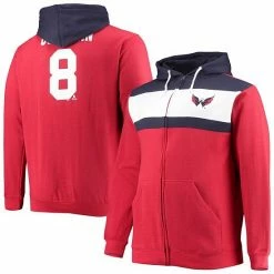 Top 10 🌟 Unbranded Men's Profile Alexander Ovechkin Red Washington Capitals Big & Tall Colorblock Full-Zip Hoodie 🧨