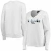 Cheap 🥰 Unbranded 👩 Women's Cuce White Seattle Seahawks Victory V-Neck Pullover Sweatshirt 🛒