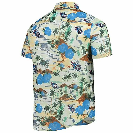 Deals ❤️ Unbranded Men's FOCO Cream Tennessee Titans Paradise Floral Button-Up 👚 Shirt 🥰 - Image 4