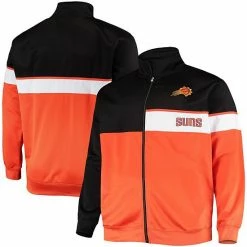 Coupon ✨ Unbranded Men's Black/Orange Phoenix Suns Big & Tall Pieced Body Full-Zip Track Jacket 🧨