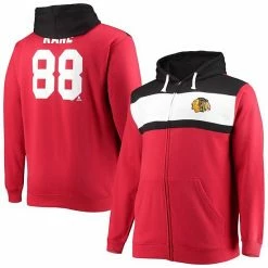 Best reviews of 🎉 Unbranded Men's Profile Patrick Kane Red Chicago Blackhawks Big & Tall Colorblock Full-Zip Hoodie 🌟