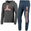 Top 10 😍 Unbranded Men's Concepts Sport Heathered Navy/Heathered Charcoal Illinois Fighting Illini Meter Long Sleeve Hoodie T-Shirt & Jogger Pants Set ⌛
