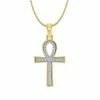 Discount ⌛ Unbranded Men's 14k Gold Over Silver 1/3 Carat T.W. Diamond Cross Pendant Necklace 🌟